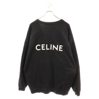 セリーヌ(celine)のCELINE セリーヌ 21AW バックロゴプリント オーバーサイズ スウェットカーディガン ブラック 2Y672670Q(カーディガン)