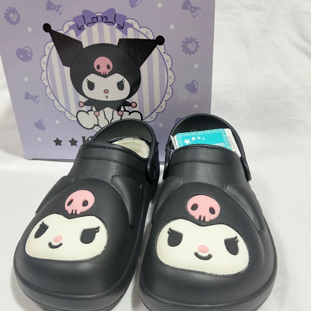 サンリオ(サンリオ)の新品 クロミちゃんサンダル KUROMIサンダル ボアつき レディースの靴/シューズ(サンダル)の商品写真