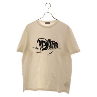 ディオール(Dior)のDIOR ディオール 23AW スラブコットンジャージー ロゴ クルーネック カットソー 半袖Tシャツ ホワイト 393J696A0849(Tシャツ/カットソー(半袖/袖なし))