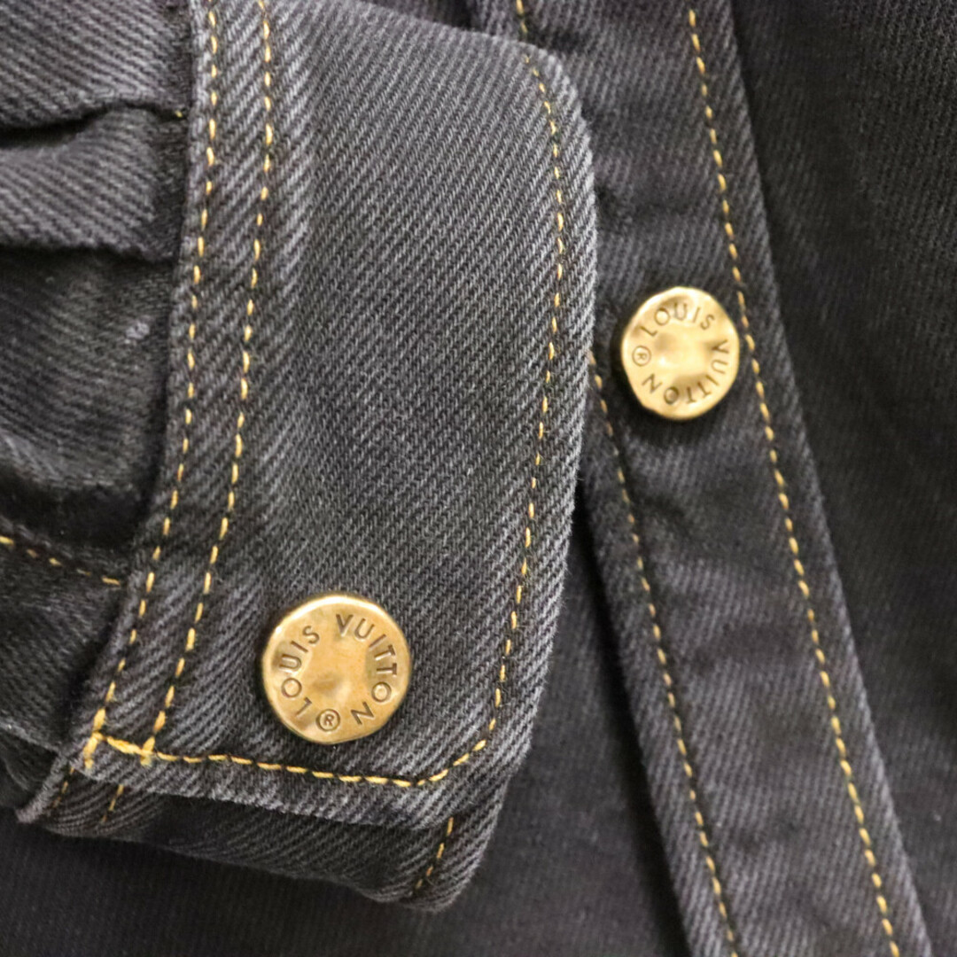 LOUIS VUITTON(ルイヴィトン)のLOUIS VUITTON ルイヴィトン 23SS ロゴ刺繍 デニム 長袖シャツ 金ボタン ジャケット インディゴ RM231M UQ4 HOS12W メンズのジャケット/アウター(Gジャン/デニムジャケット)の商品写真