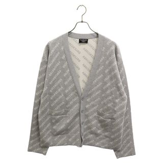 Balenciaga - BALENCIAGA バレンシアガ 22AW Mini Allover Cardigan ロゴ 総柄 ニット カーディガン グレー 699822