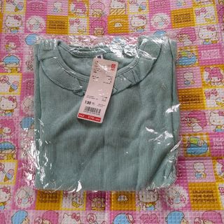 ユニクロ(UNIQLO)のリブフリルクルーネック　ユニクロ(Tシャツ/カットソー)