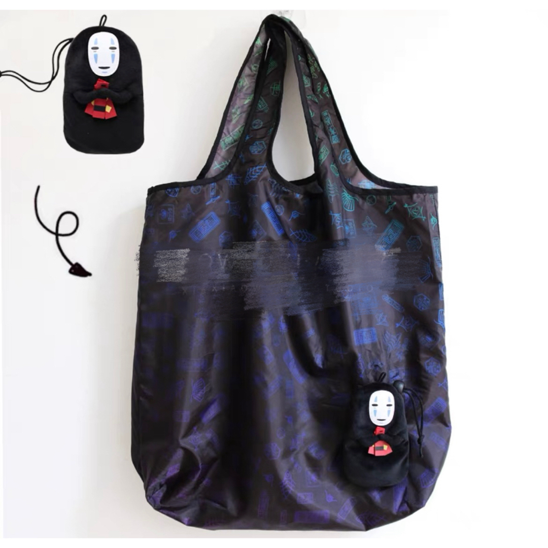 ジブリ(ジブリ)の千と千尋の神隠しカオナシ　エコバッグ　ジブリシリーズグッズ　バッグ折り畳み携帯用 レディースのバッグ(エコバッグ)の商品写真