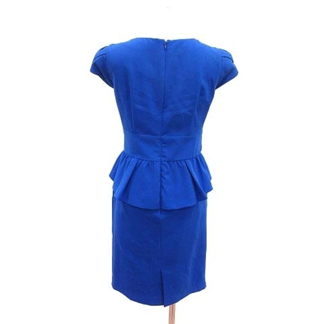 JUSGLITTY(ジャスグリッティー)のジャスグリッティー ペプラムワンピース ひざ丈 半袖 ビジュー 1 青 レディースのフォーマル/ドレス(礼服/喪服)の商品写真