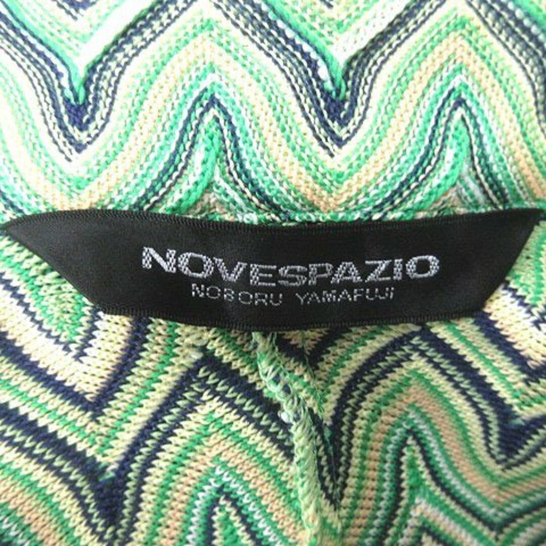 NOVESPAZIO(ノーベスパジオ)のノーベスパジオ シャツ 総柄 長袖 M 緑 グリーン 黃 イエロー 紺 レディースのトップス(シャツ/ブラウス(長袖/七分))の商品写真