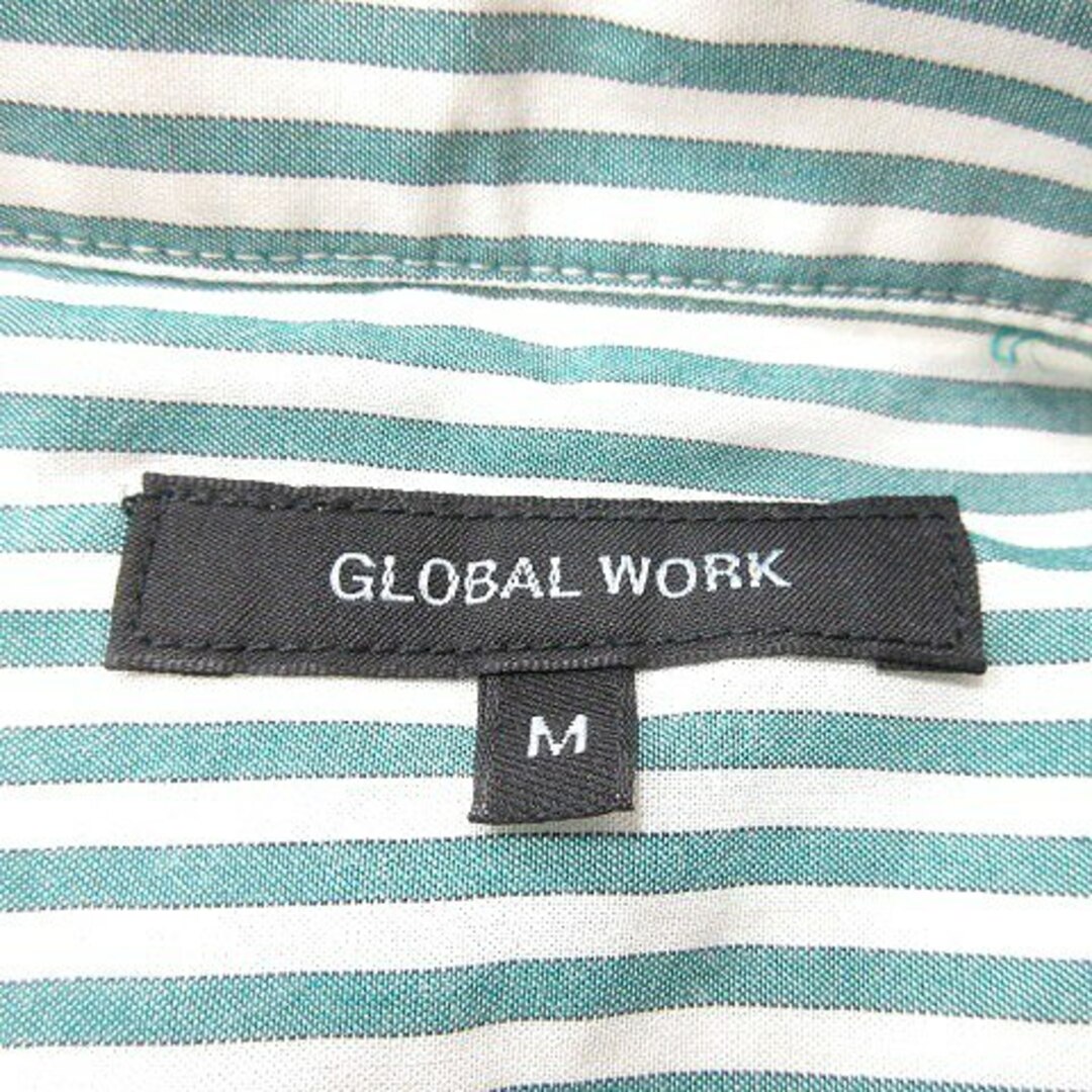 GLOBAL WORK(グローバルワーク)のグローバルワーク GLOBAL WORK シャツ ストライプ 半袖 M 緑 メンズのトップス(シャツ)の商品写真