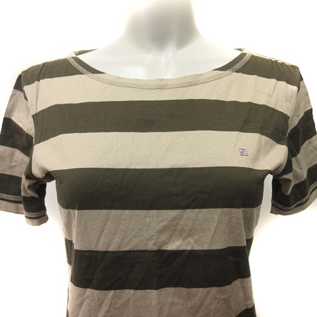 マドモアゼルノンノン Tシャツ カットソー ボーダー 半袖 ベージュ ブラウン レディースのトップス(Tシャツ(半袖/袖なし))の商品写真