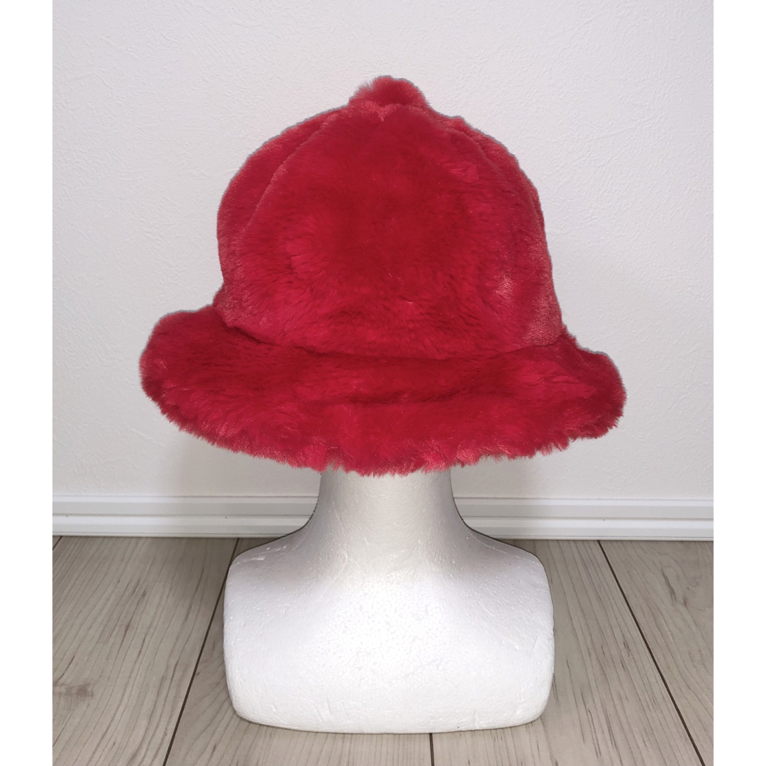 KANGOL(カンゴール)のM 美品 KANGOL Faux Fur Casual レッド バケットハット メンズの帽子(ハット)の商品写真