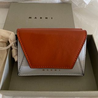 マルニ(Marni)のマルニ MARNI 三つ折り財布 ミニ財布　MUSEO ブラウン　ホワイト(財布)