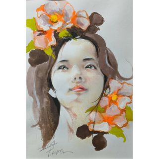 人物画　原画　美人画　イラスト　芸術　現代アート　絵画(絵画/タペストリー)