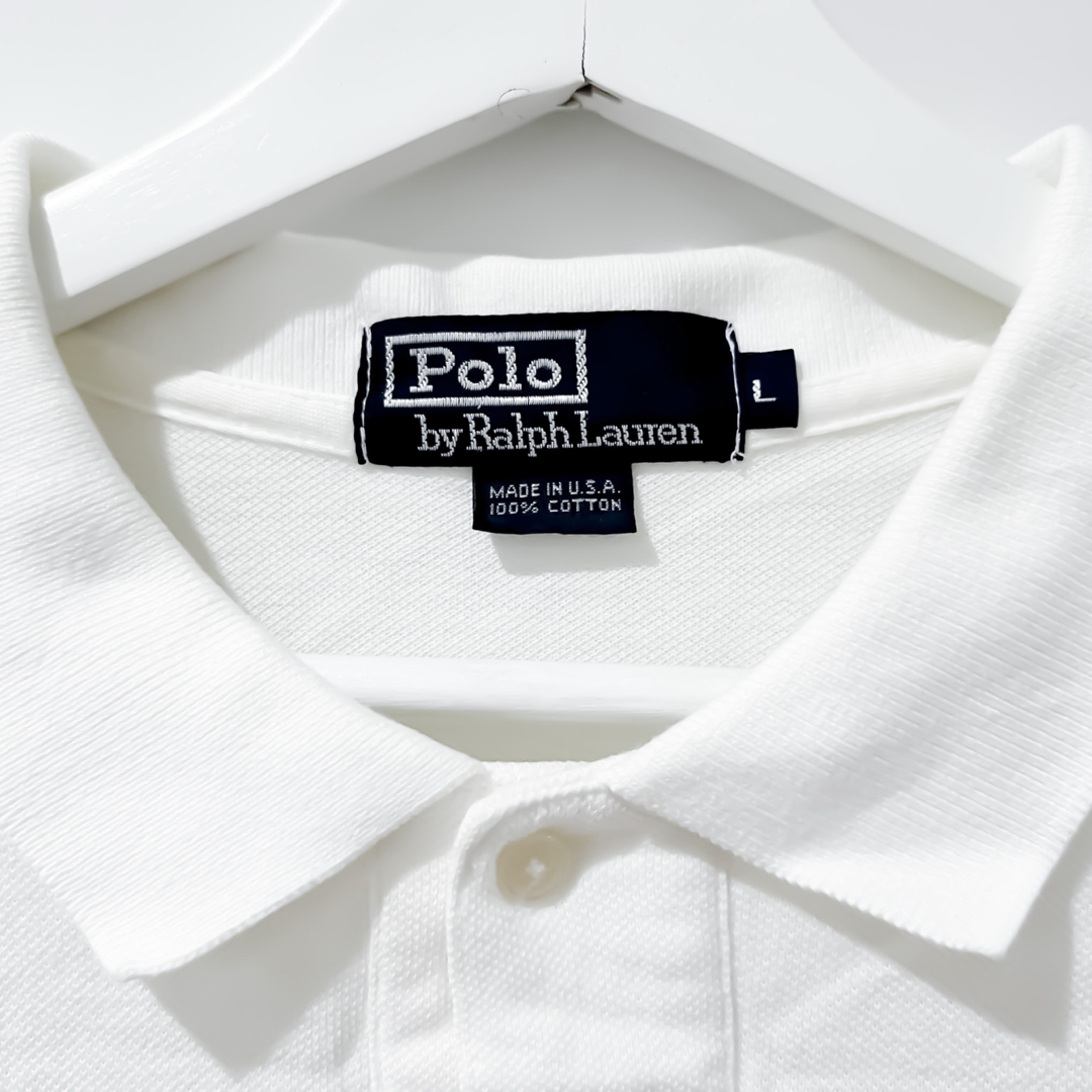 POLO RALPH LAUREN(ポロラルフローレン)のUSA製 90's Ralph Lauren polo shirts white メンズのトップス(ポロシャツ)の商品写真