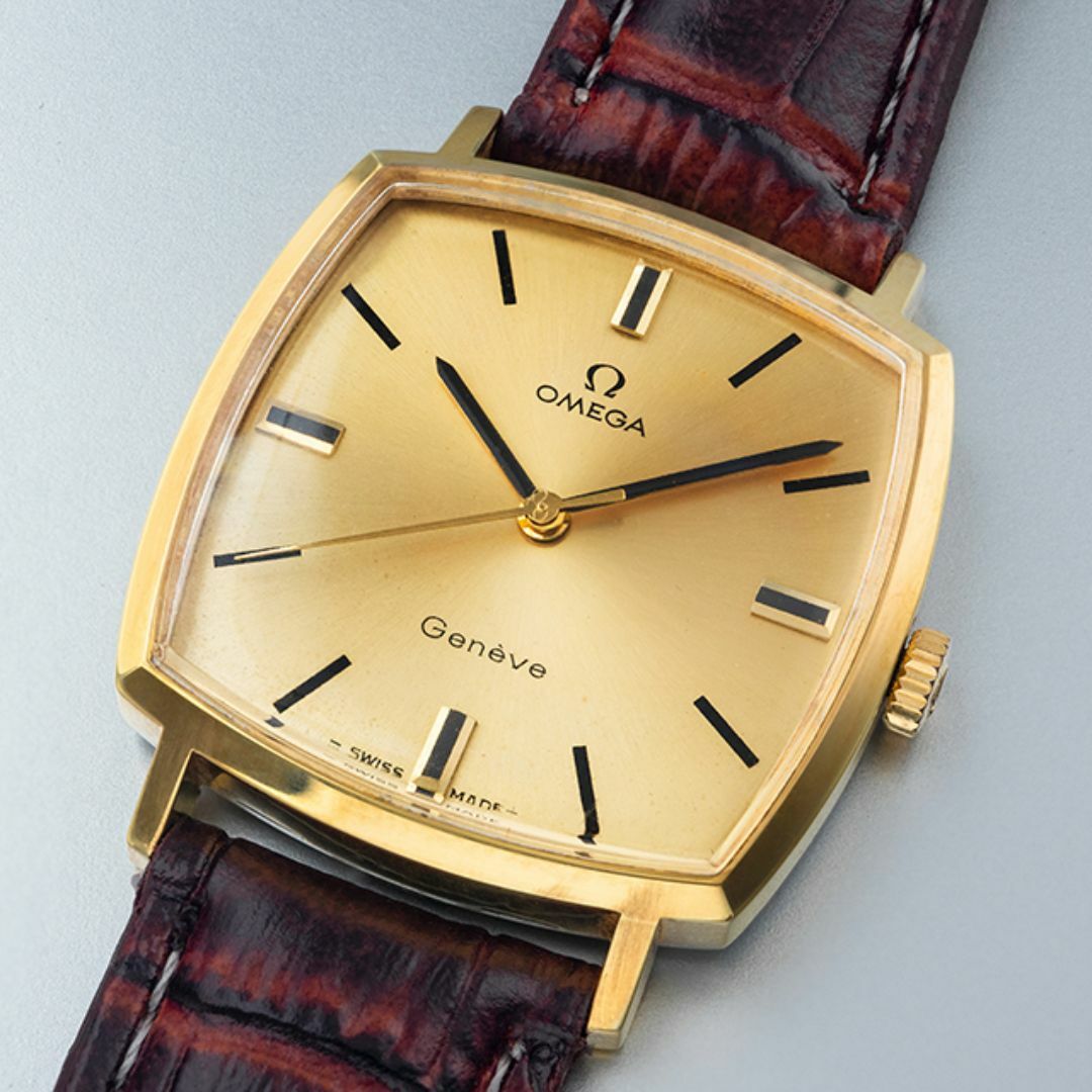 OMEGA(オメガ)の(757) オメガ ジュネーブ スクエア 手巻き 1969年 日差8秒 金メッキ メンズの時計(腕時計(アナログ))の商品写真