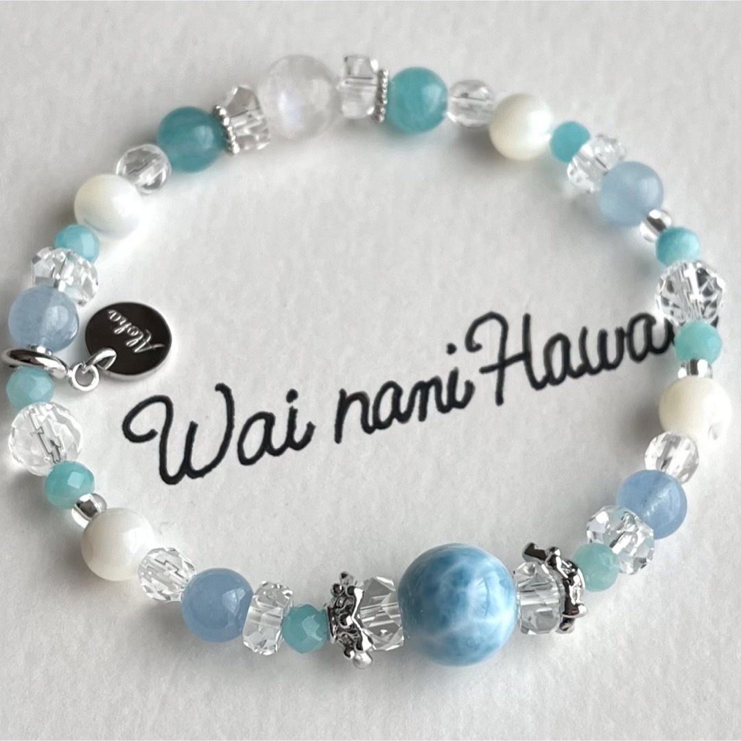 『 Lino blue Hawaii 空と海 』ハワイアンパワーストーン レディースのアクセサリー(ブレスレット/バングル)の商品写真