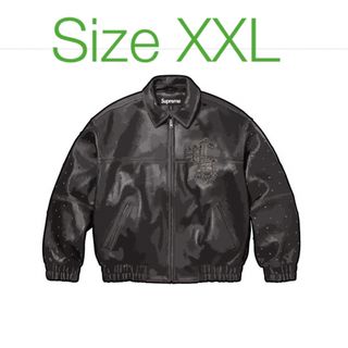 Supreme Gem Studded Leather Jacket Black