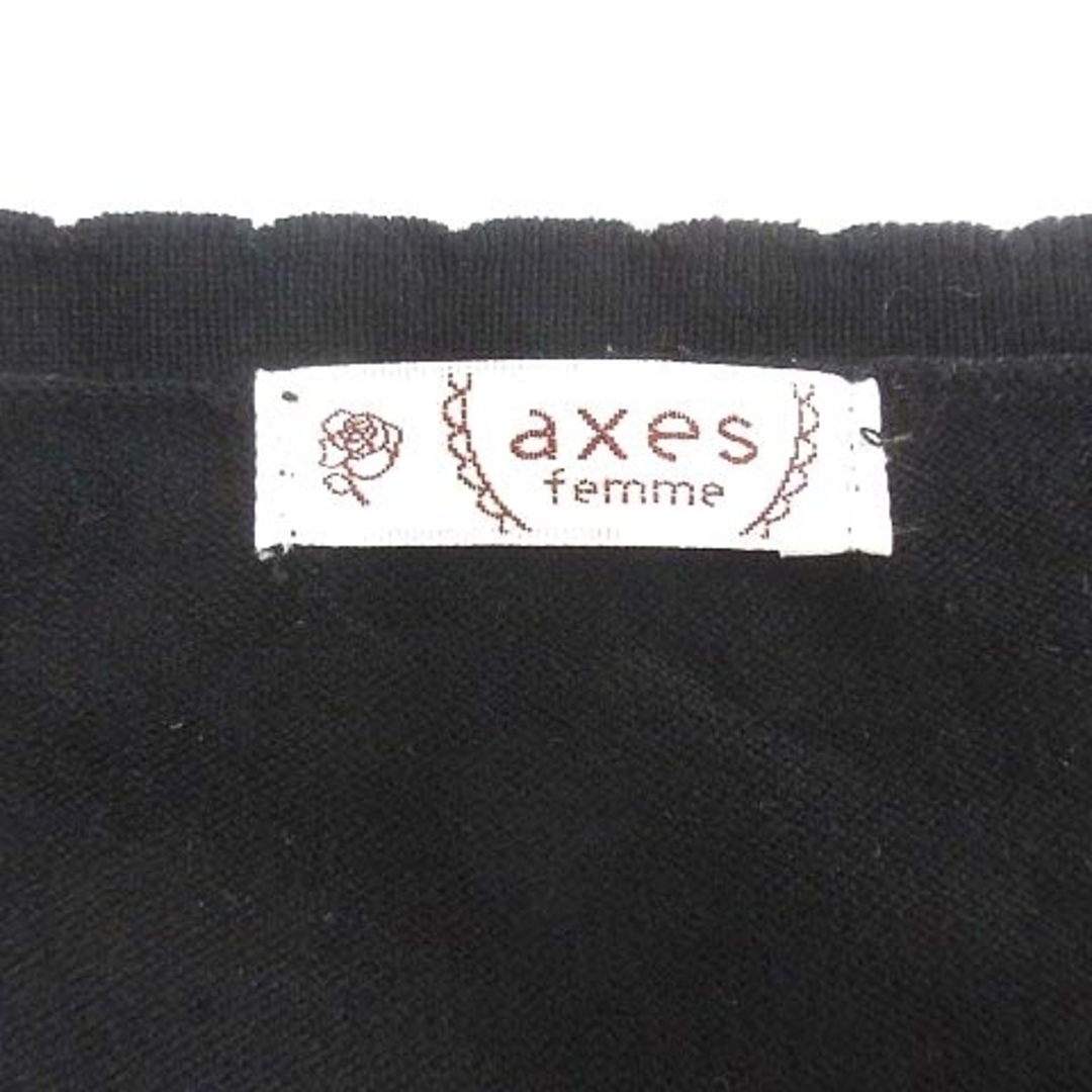 axes femme(アクシーズファム)のaxes femme カーディガン ニット Vネック レース リボン 七分袖 M レディースのトップス(カーディガン)の商品写真