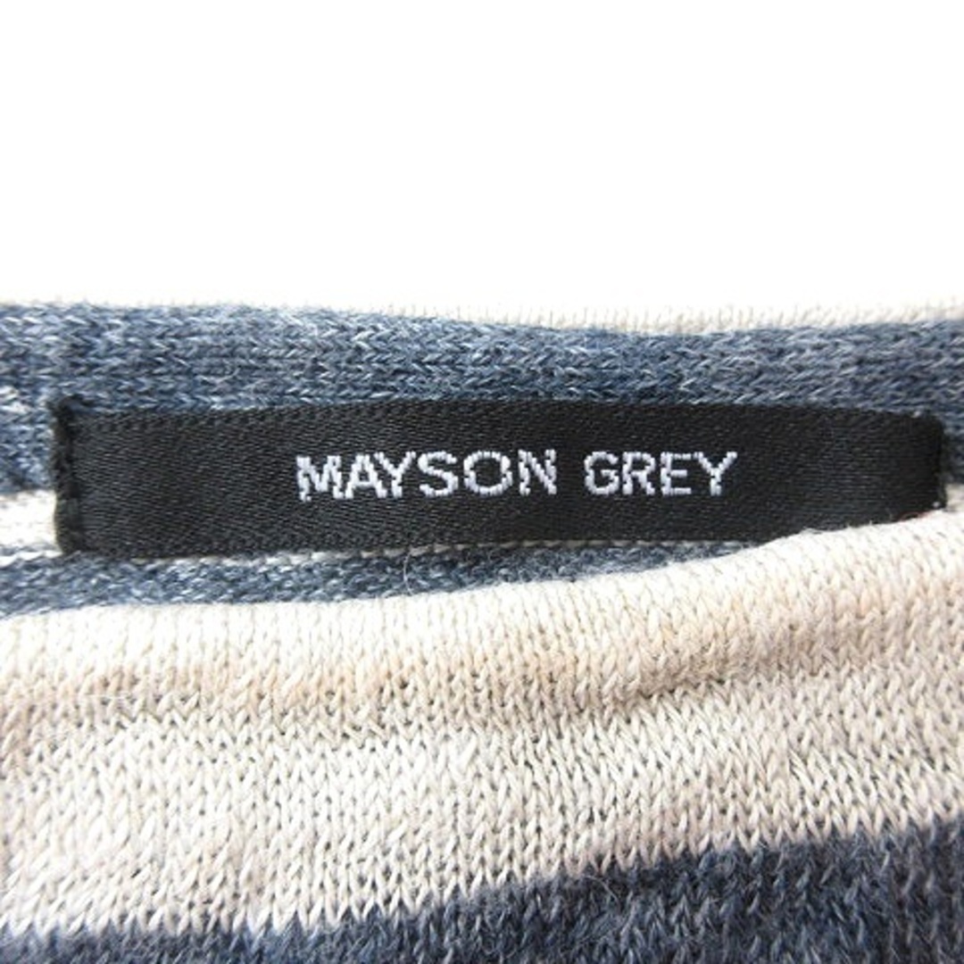 MAYSON GREY(メイソングレイ)のメイソングレイ ニット カットソー ハイネック ボーダー 長袖 麻 2 茶 紺 レディースのトップス(ニット/セーター)の商品写真