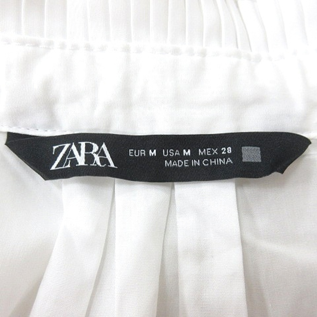 ZARA(ザラ)のザラ ZARA ブラウス スタンドカラー 半袖 M 白 ホワイト /MN レディースのトップス(シャツ/ブラウス(半袖/袖なし))の商品写真