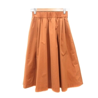 ストロベリーフィールズ(STRAWBERRY-FIELDS)のストロベリーフィールズ ギャザースカート ミモレ ロング 1 オレンジ(ロングスカート)