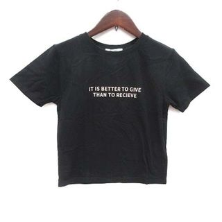 レディアゼル(REDYAZEL)のレディアゼル Tシャツ 半袖 ショート丈 クルーネック ロゴプリント F 黒(Tシャツ(半袖/袖なし))