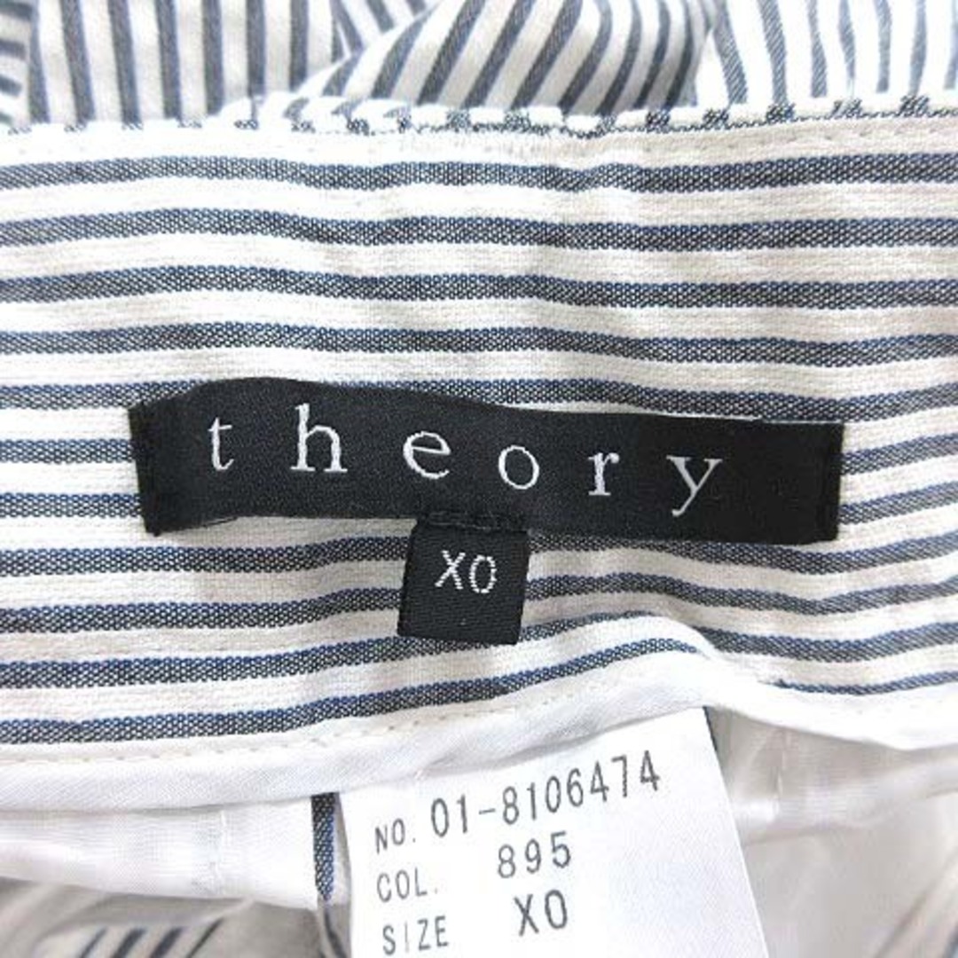 theory(セオリー)のセオリー ワイドパンツ ロング スラックス ストライプ XO 紺 ネイビー レディースのパンツ(その他)の商品写真