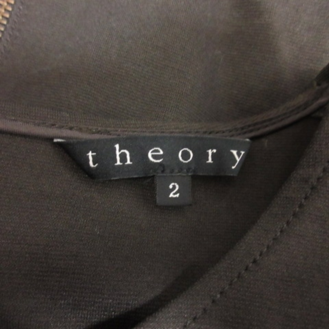 theory(セオリー)のセオリー ワンピース ひざ丈 半袖 2 茶 ブラウン /YI レディースのワンピース(ひざ丈ワンピース)の商品写真