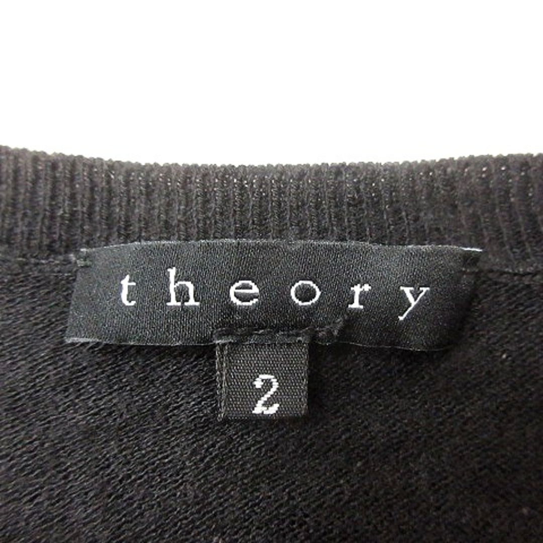 theory(セオリー)のセオリー theory ニット カットソー Uネック 半袖 2 黒 ブラック レディースのトップス(ニット/セーター)の商品写真