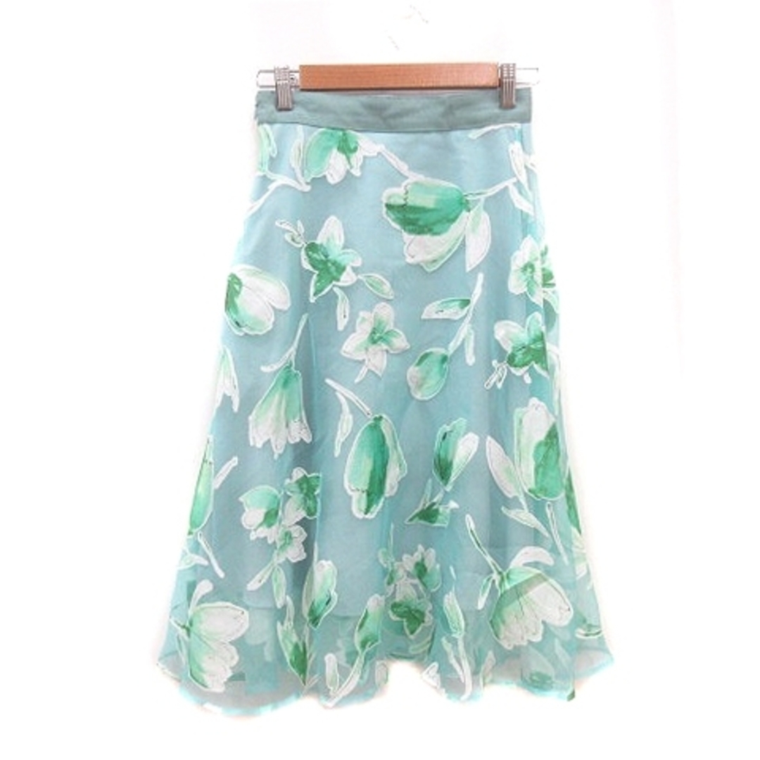 JILLSTUART(ジルスチュアート)のジルスチュアート フレアスカート ミモレ ロング 花柄 0 水色 ライトブルー レディースのスカート(ロングスカート)の商品写真