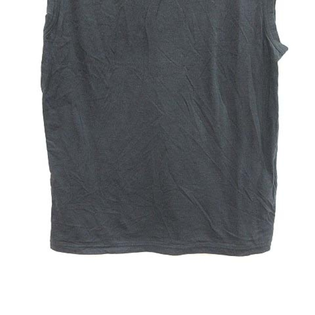 ウィムガゼット カットソー ノースリーブ ボートネック 麻混 リネン混 F 黒 レディースのトップス(カットソー(半袖/袖なし))の商品写真