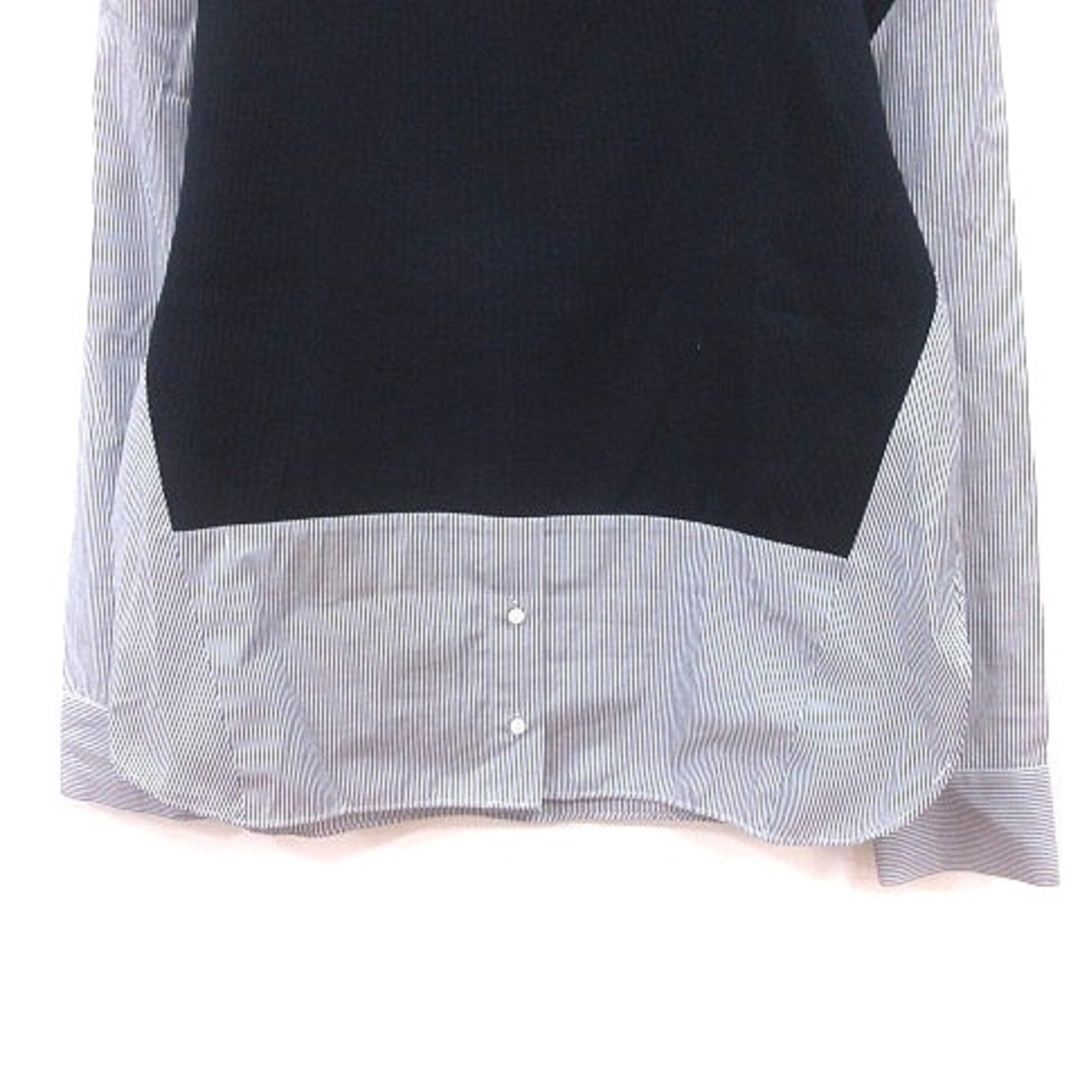 ザラ ベーシック ニット カットソー 切替 ストライプ 長袖 XS 紺 白 レディースのトップス(ニット/セーター)の商品写真
