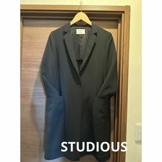 STUDIOUS - ステュディオス STUDIOUS ロングチェスタージャケット　ブラック M日本製