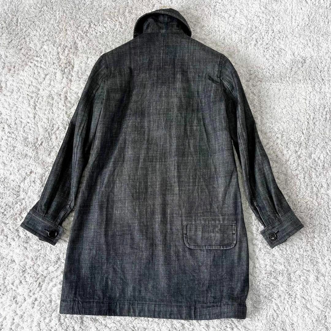 Y's(ワイズ)のY's ワイズ ハイネック ジップアップ ブラックデニム ロングジャケット レディースのジャケット/アウター(ロングコート)の商品写真