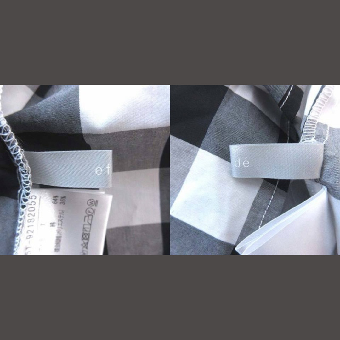 ef-de(エフデ)のエフデ シャツ ノースリーブ Vネック リボン チェック 7 黒 ブラック レディースのトップス(シャツ/ブラウス(半袖/袖なし))の商品写真