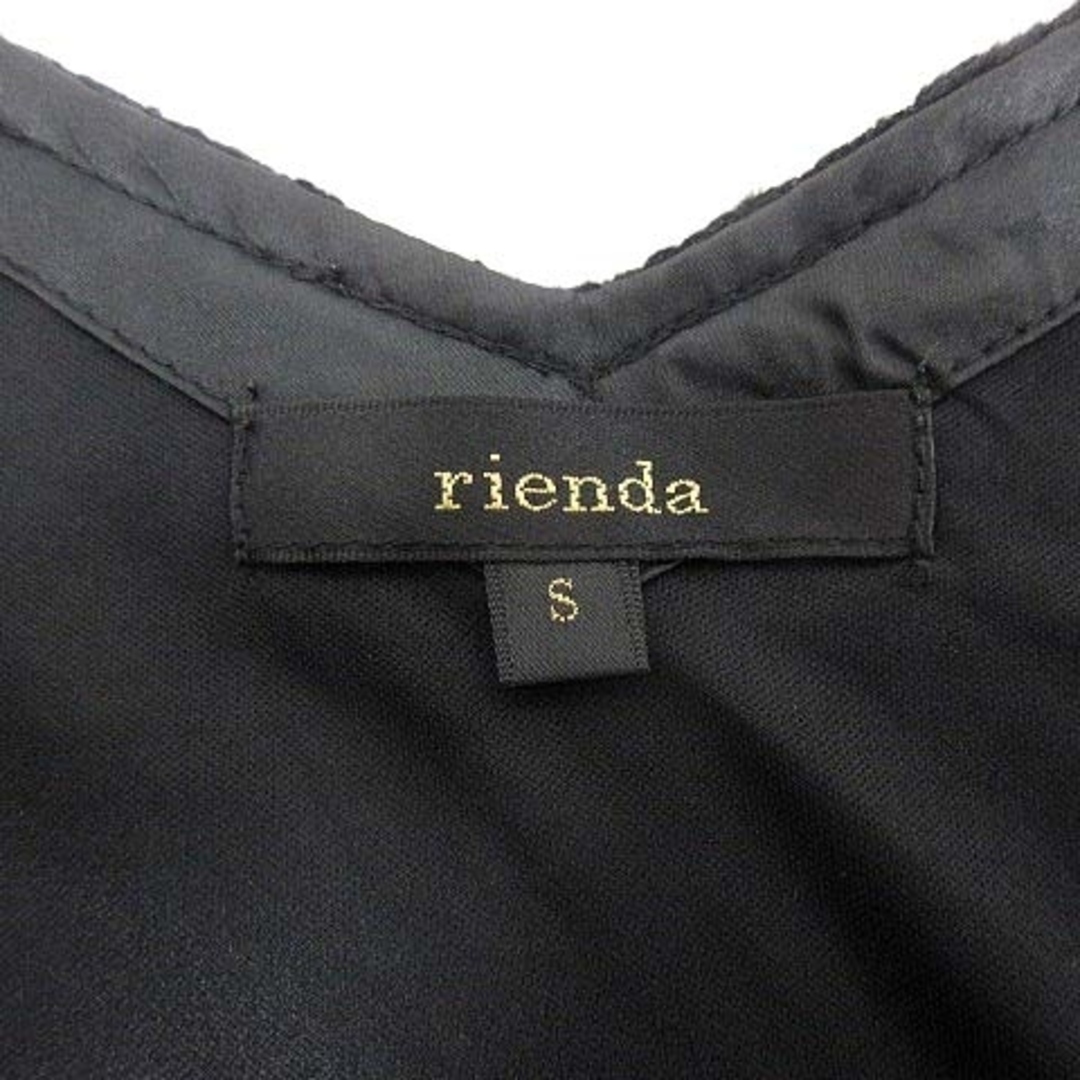 rienda(リエンダ)のrienda ワンピース チュニック Vネック 切替 シアー 刺しゅう S 黒 レディースのトップス(チュニック)の商品写真