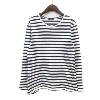 ロッソ(ROSSO)のロッソ アーバンリサーチ カットソー Tシャツ Uネック ボーダー 長袖 M 白(Tシャツ(長袖/七分))