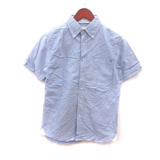 アーノルドパーマー(Arnold Palmer)のアーノルドパーマー ボタンダウンシャツ ドット ワンポイント 半袖 2 青 白(シャツ)