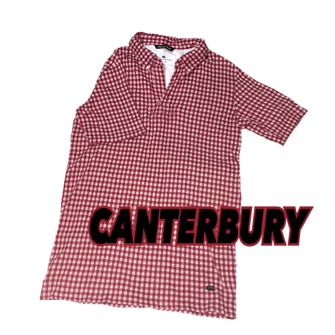 CANTERBURY(カンタベリー)の日本製【CANTERBURY】カンタベリー レッドチェックポロシャツ S メンズのトップス(ポロシャツ)の商品写真