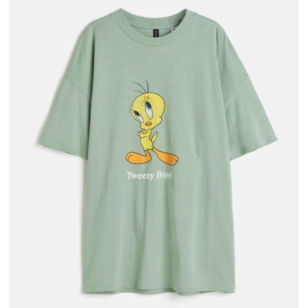 H&M(エイチアンドエム)の新品 H&M × トゥイーティー TWETY ビンテージ加工 Tシャツ  M レディースのトップス(Tシャツ(半袖/袖なし))の商品写真