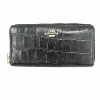 コーチ(COACH)のコーチ COACH クロコダイル調 レザー 長財布 ラウンド ファスナー♪11(財布)