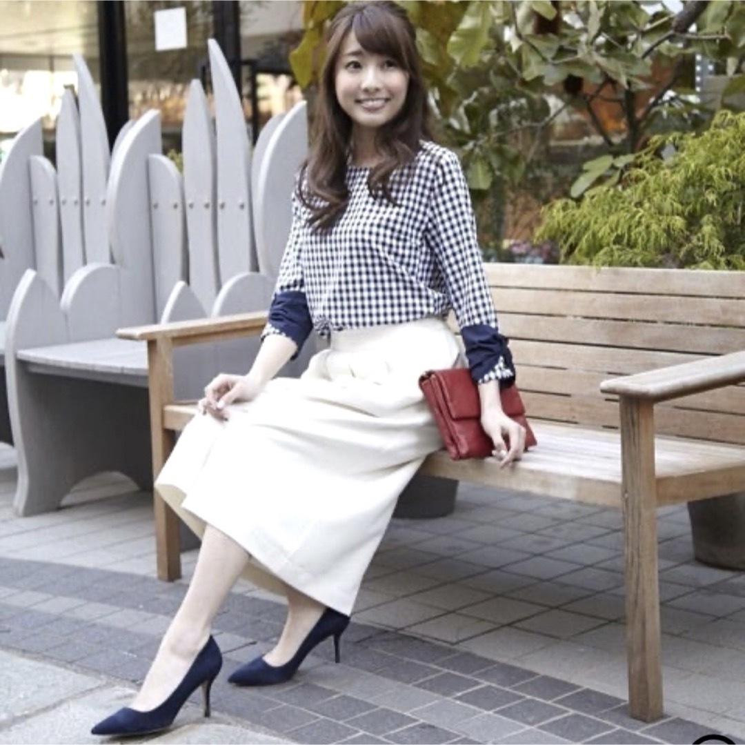 TOCCO closet(トッコクローゼット)のtocco closet  冨張 愛  ガーリー  ギンガムチェックブラウス M レディースのトップス(シャツ/ブラウス(長袖/七分))の商品写真