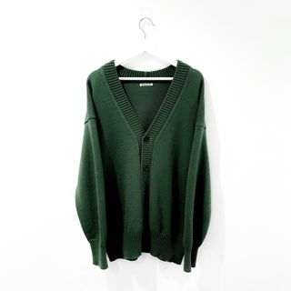 AURALEE FELT WOOL KNIT CARDIGAN