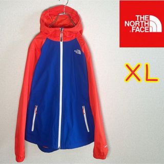 ザノースフェイス(THE NORTH FACE)のノースフェイス　マウンテンパーカー　HYVENT　ブルー×レッド　レディースXL(ナイロンジャケット)