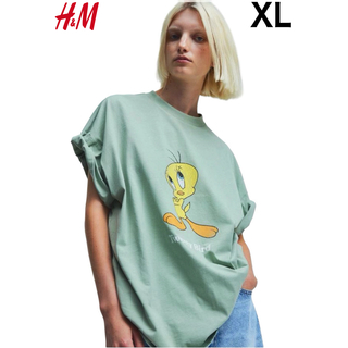 エイチアンドエム(H&M)の新品 H&M × トゥイーティー TWETY ビンテージ加工 Tシャツ XL(Tシャツ(半袖/袖なし))