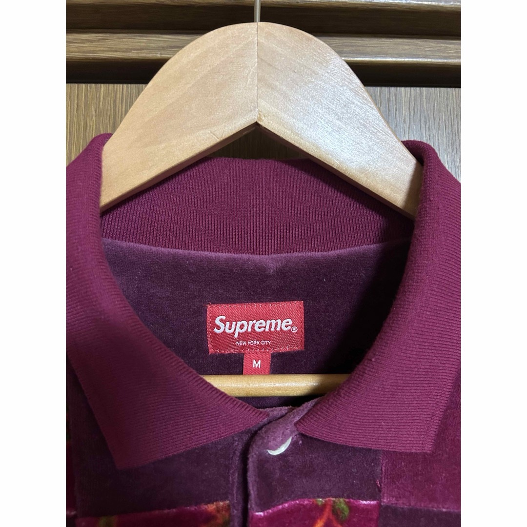 Supreme(シュプリーム)のSupremeFloral Patchwork Velour L/S PoloM メンズのトップス(ポロシャツ)の商品写真