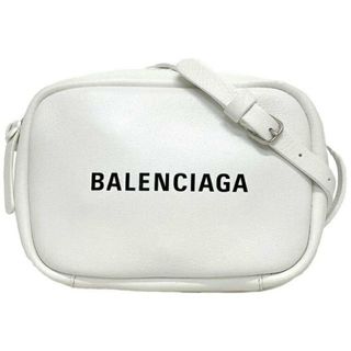 バレンシアガ(Balenciaga)のバレンシアガ ショルダーバッグ ホワイト ブラック エブリデイ 489812 D6W2N  9060 美品 レザー 中古 BALENCIAGA 白 黒 ポシェット カメラバッグ クロスボディ シンプル ファスナー 斜め掛け 定番 人気(ショルダーバッグ)