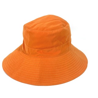 エルメス(Hermes)のエルメス HERMES Hロゴ ハット帽 帽子 バケットハット ボブハット ハット ポリエステル オレンジ(ハット)