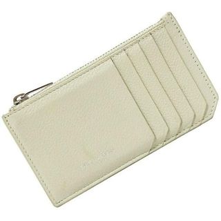 サンローラン(Saint Laurent)のサンローラン カードケース グレー ベージュ シルバー 458583 コインケース レザー 中古 SAINT LAURENT PARIS カードホルダー 小銭入れ 財布 定番 人気 レディース ブランド小物 女性 小物 小物入れ 本革(財布)