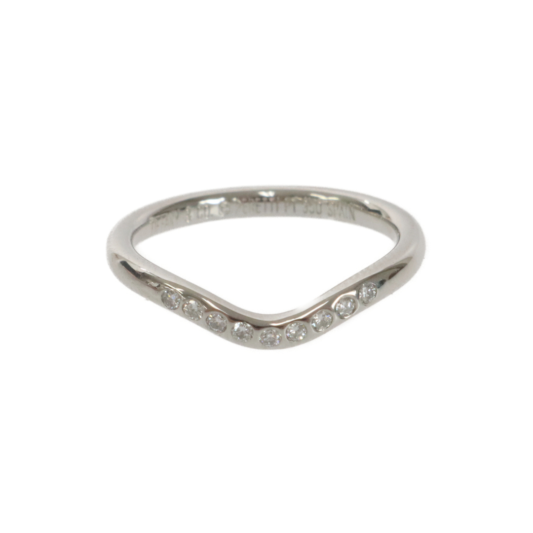 Tiffany & Co.(ティファニー)のTIFFANY&CO. Tiffany ティファニー PT950 プラチナ カーブド バンドリング ダイヤモンド ダイヤ 指輪 ジュエリー アクセサリー 約8号 レディースのアクセサリー(リング(指輪))の商品写真