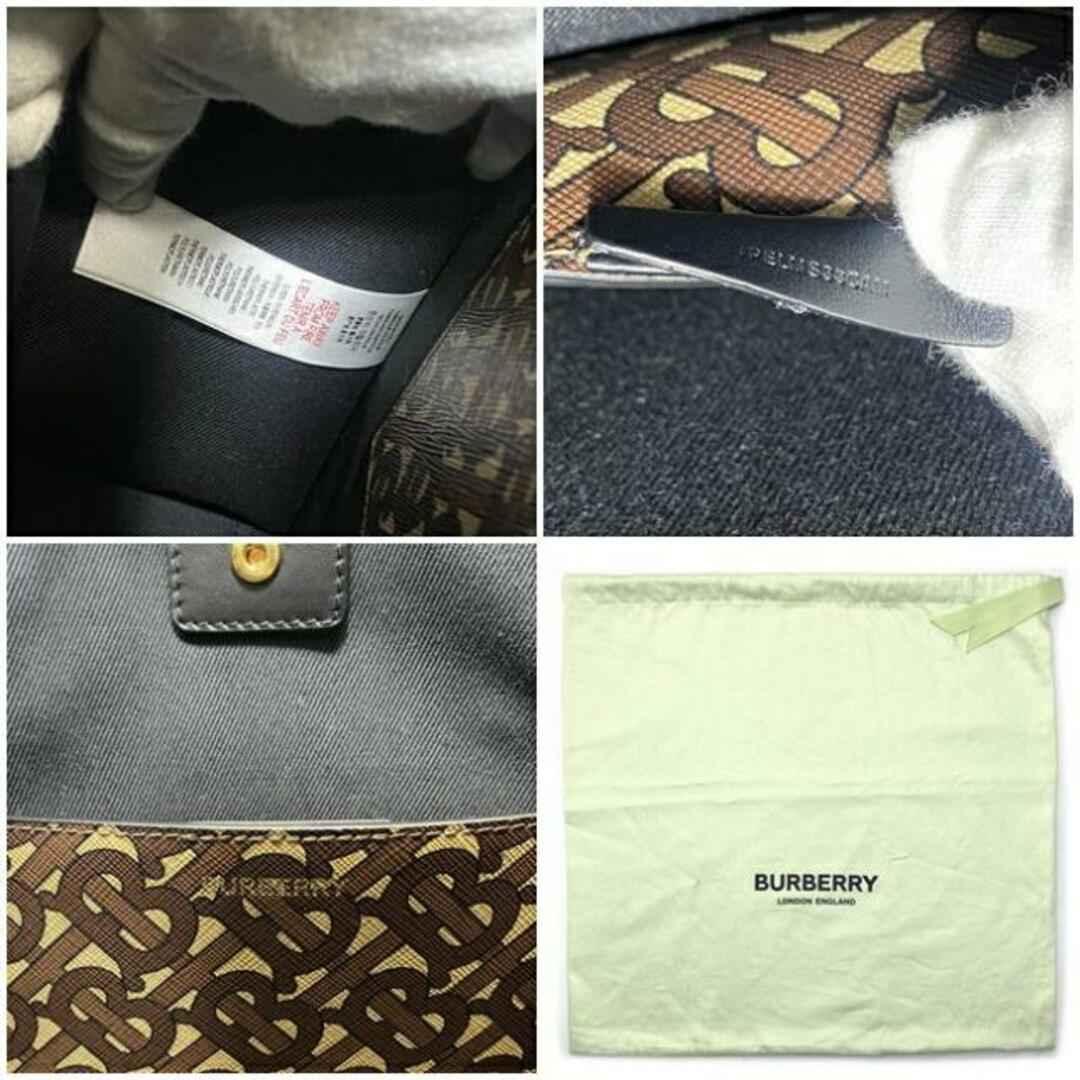 BURBERRY(バーバリー)のバーバリー 2way バッグ スモール Ｅキャンバス ブラック カーキ ブラウン TB 8025068 美品 PVC レザー 中古 BURBERRY トートバッグ ショルダーバッグ ロゴ スタッズ 総柄 モノグラム 肩掛け 人気 レディースのバッグ(ショルダーバッグ)の商品写真