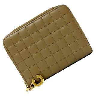 セリーヌ(celine)のセリーヌ コインケース ベージュ ブラウン ゴールド 10B663BFL.02BA 未使用 美品 レザー Sランク CELINE 小銭入れ コンパクト ジップ キルティング ファスナー ロゴ 財布 ミニ ウォレット 定番 人気(財布)