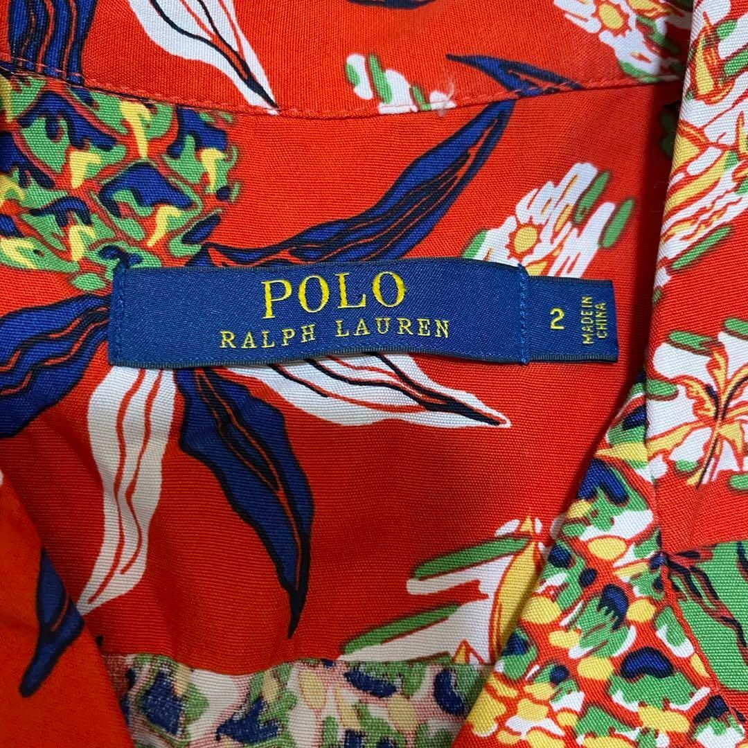 POLO RALPH LAUREN(ポロラルフローレン)の【希少】ポロ　ラルフローレン　アロハ柄　総柄　半袖　オールインワン　つなぎ　赤 レディースのワンピース(ミニワンピース)の商品写真